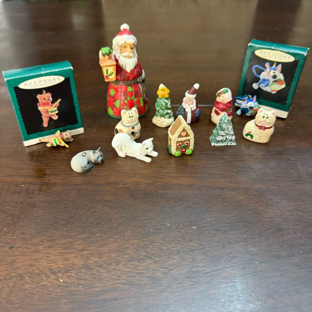 Set of 12 Vintage Christmas Miniature Figurines & Ornaments